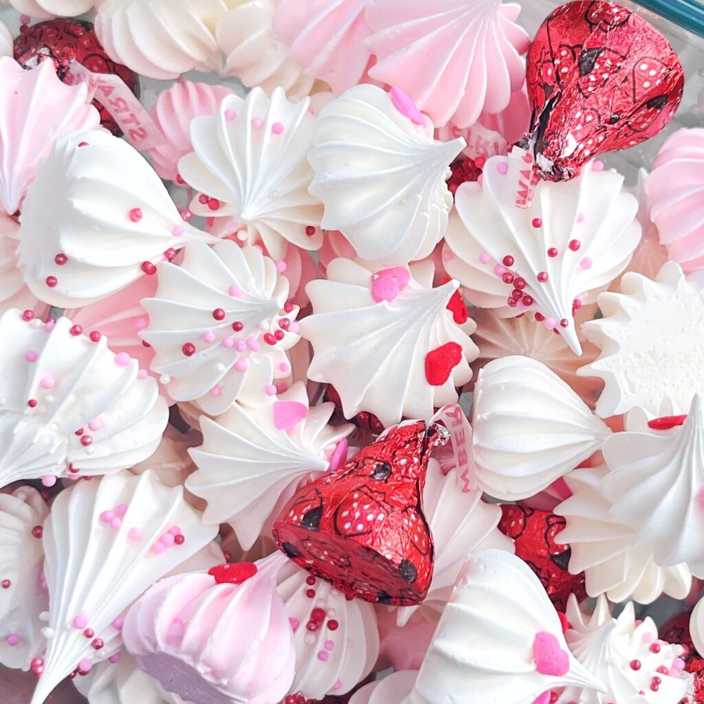 Strawberry and Vanilla Flavoured Meringue Cookies for Valentines Day Celebration